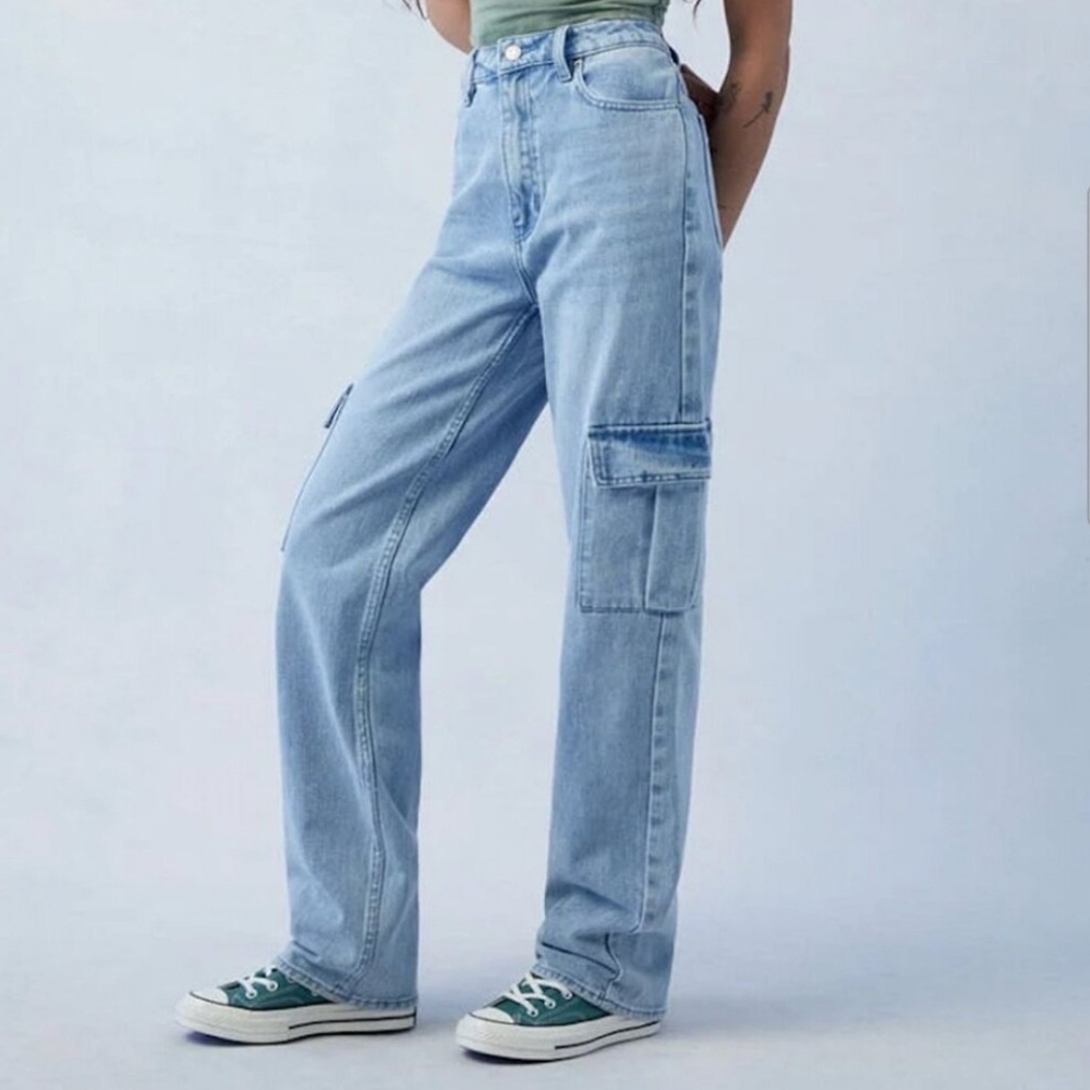 PacSun Light Indigo '90s Boyfriend Cargo Jeans